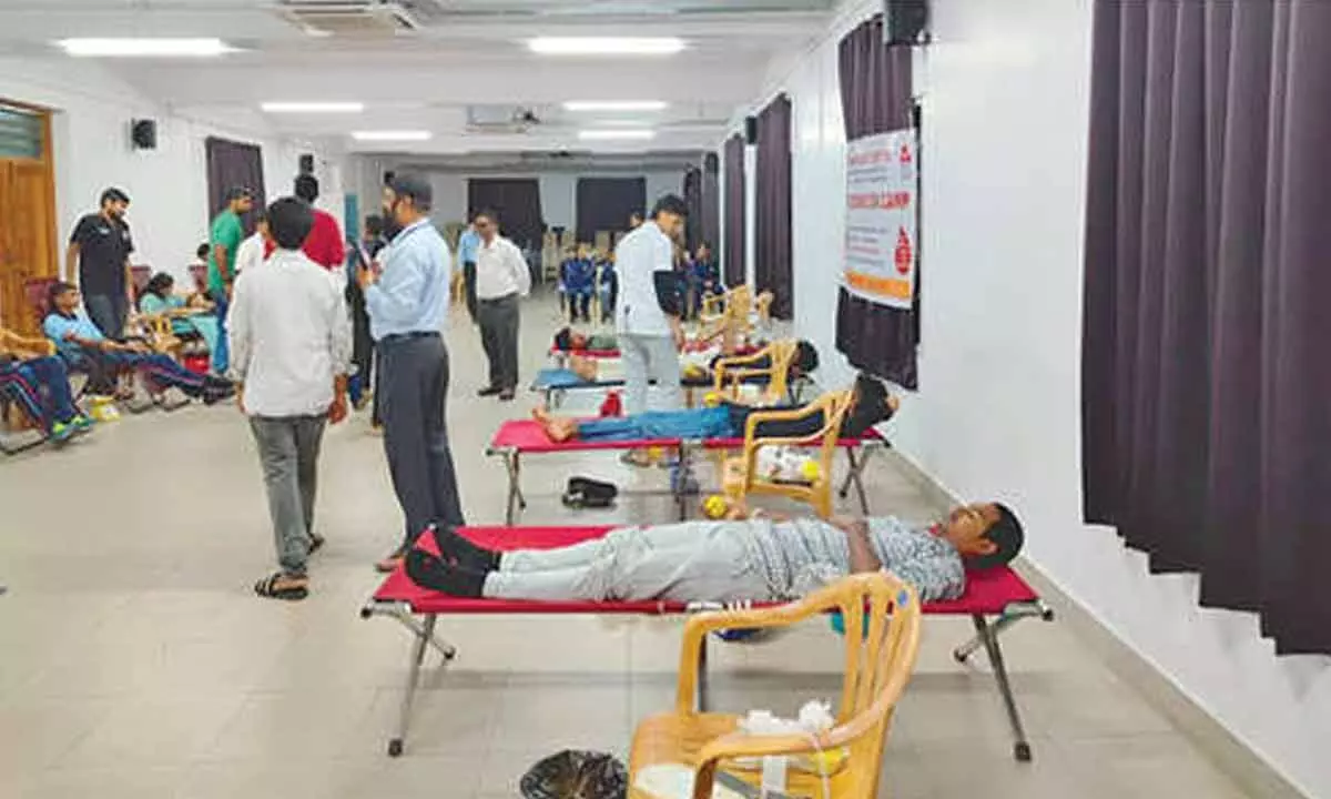 Blood donation camp held at Dr Lankapalli Bullayya college