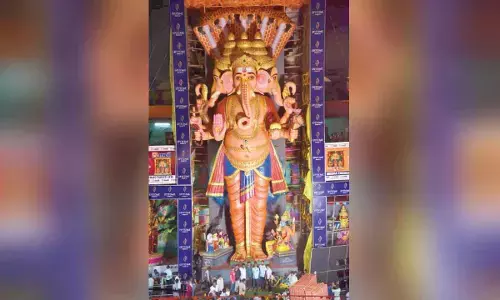 Grand bada Ganesh Agaman in Khairatabad