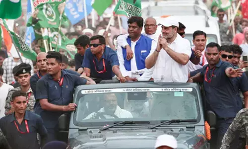 Mukesh Sahani targets BJP, poll panel during Voter Adhikar Yatra in Muzaffarpur