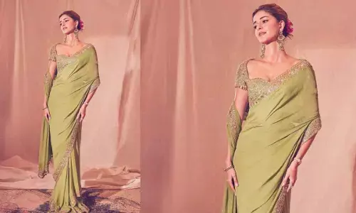 Ananya Pandey radiates festive glow in her saree look on Ganesh Chaturthi