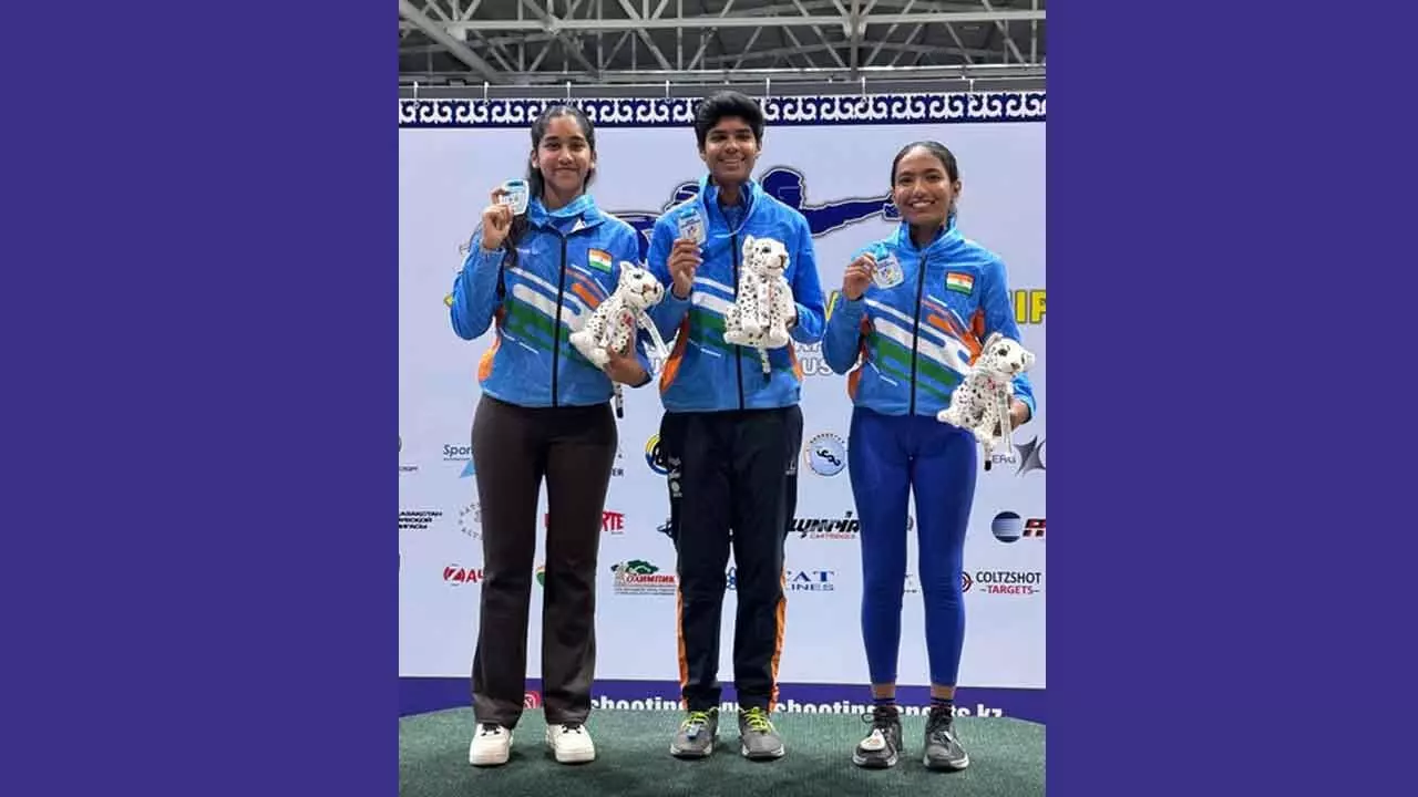 Producer Rajsekar Pandians daughter Anthra wins honours in 16th Asian shooting championship in Kazakhstan Producer Rajsekar Pandians daughter Anthra wins honours in 16th Asian shooting championship in Kazakhstan