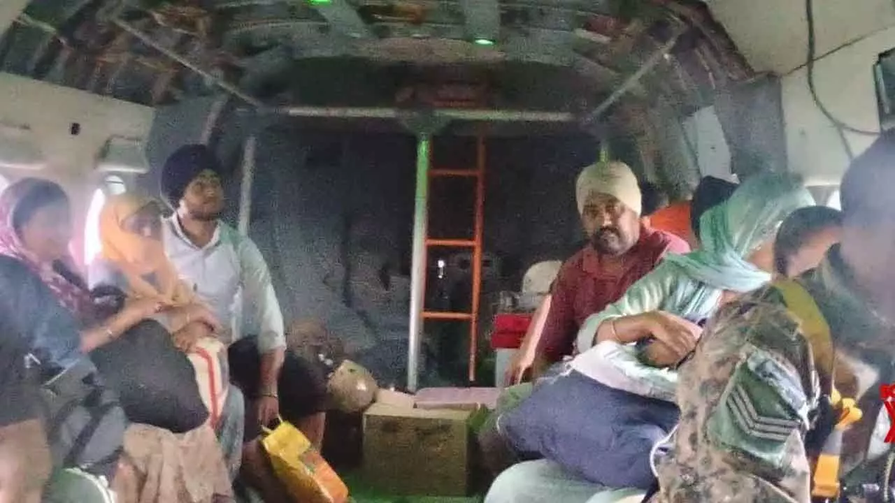 IAF evacuates 11 civilians, delivers 2,150 kg of essentials in flood-hit Punjab IAF evacuates 11 civilians, delivers 2,150 kg of essentials in flood-hit Punjab