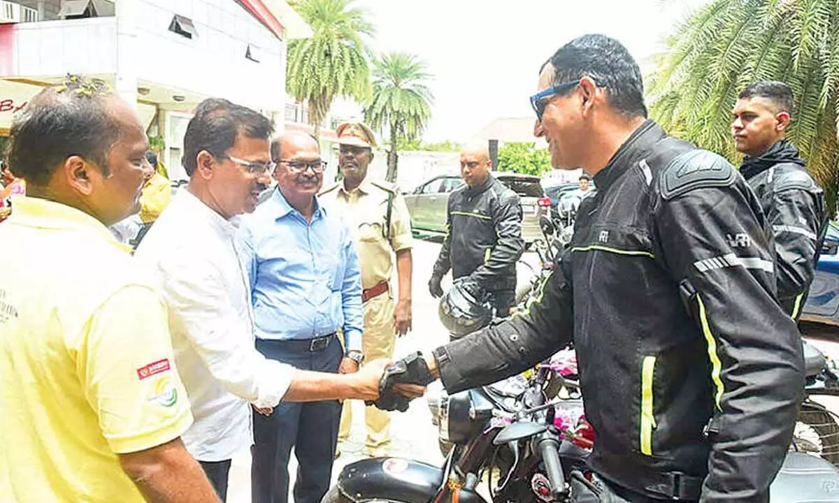 Tri-nation, tri-service Lord Buddha bike expedition reaches Chittoor