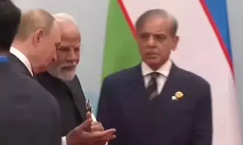 As PM Modi, Putin walk past happily, Shehbaz Sharif seen alone in a corner