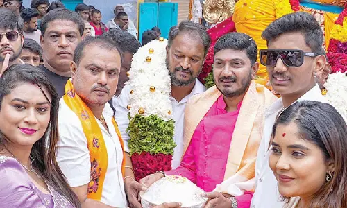 Ganesh laddu auctioned for Rs 8 lakh in Nagawara