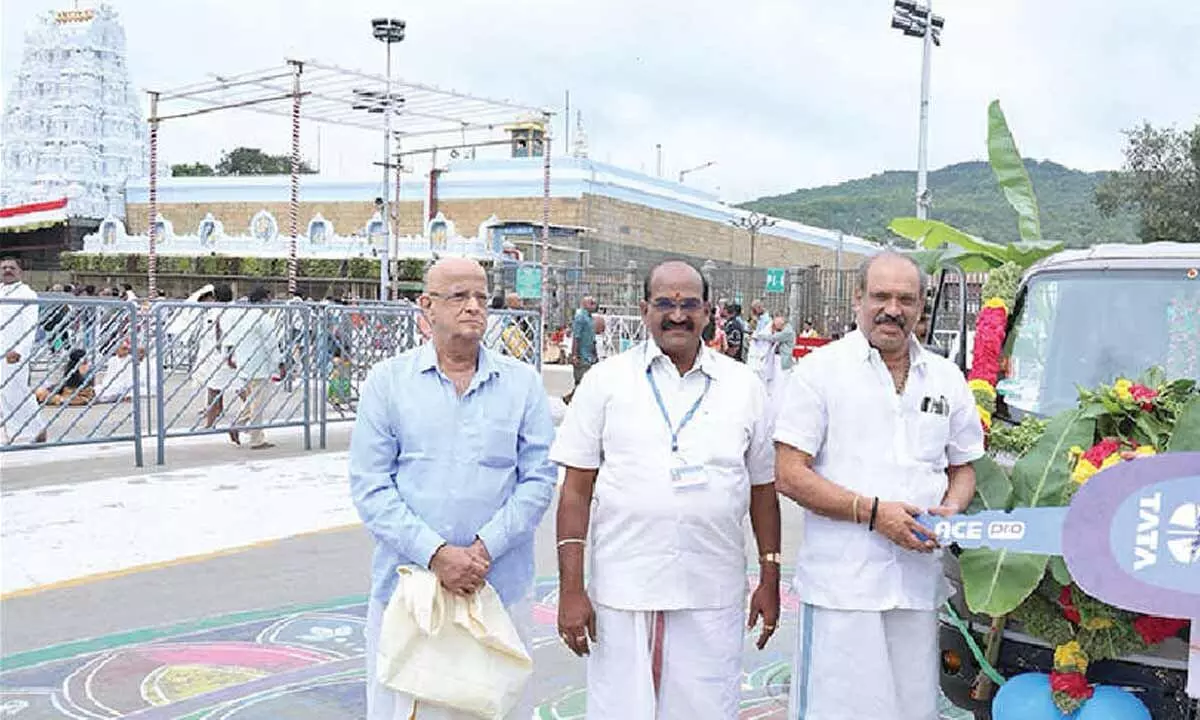 Tata Ace vehicle donated to TTD Tata Ace vehicle donated to TTD