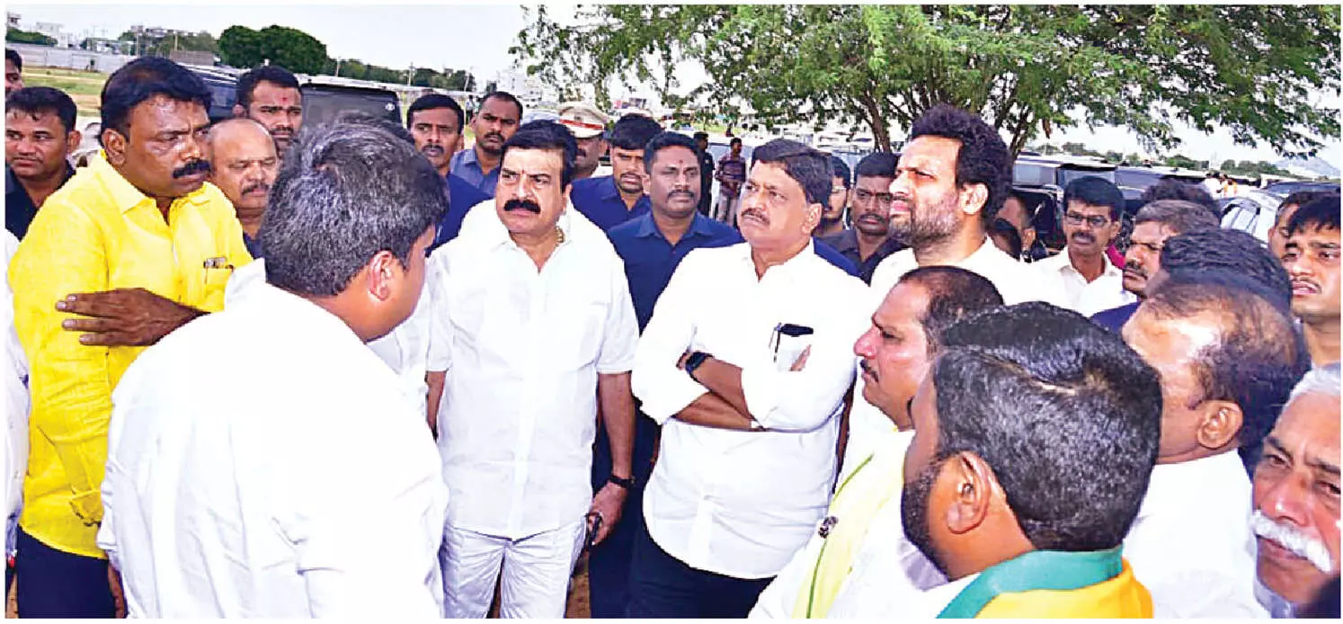 Ministers inspect GMR ground ahead of CM Naidu’s visit Ministers inspect GMR ground ahead of CM Naidu’s visit