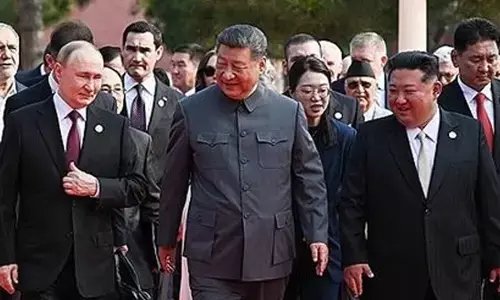 North Koreas Kim Jong-un joins Putin and Xi at military parade, first such gathering in 66 years
