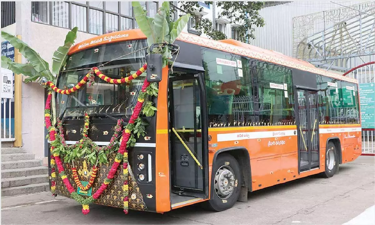 Electric bus donated to TTD