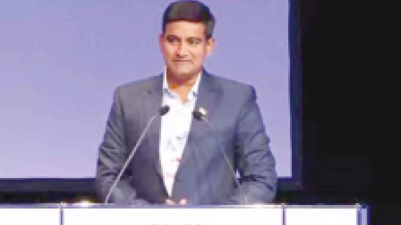 AP Minister Kondapalli Srinivas addressing the Davos SME summit 2025 AP Minister Kondapalli Srinivas addressing the Davos SME summit 2025