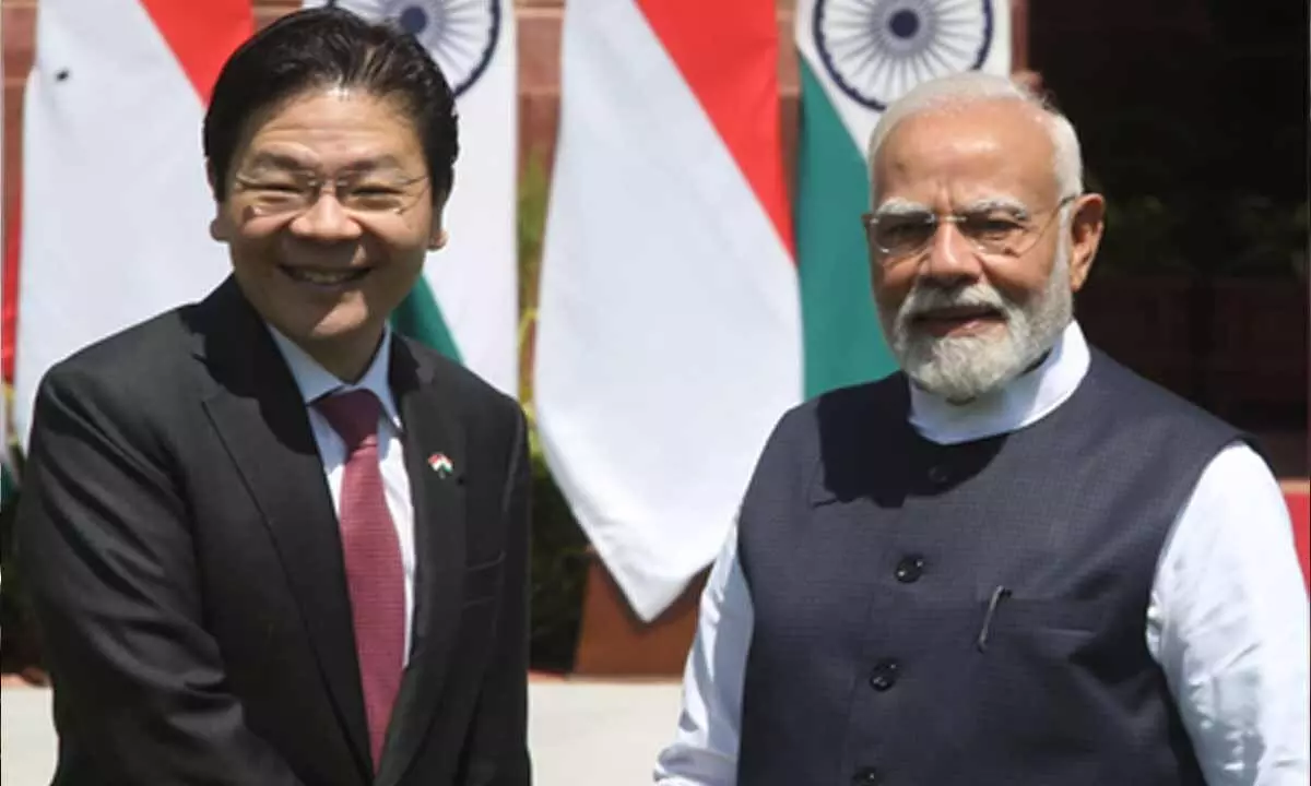 PM Modi, Singapore PM Wong hold bilateral talks at Hyderabad House PM Modi, Singapore PM Wong hold bilateral talks at Hyderabad House