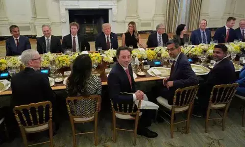 Trump hosts high-IQ group Nadella,Pichai at WH dinner