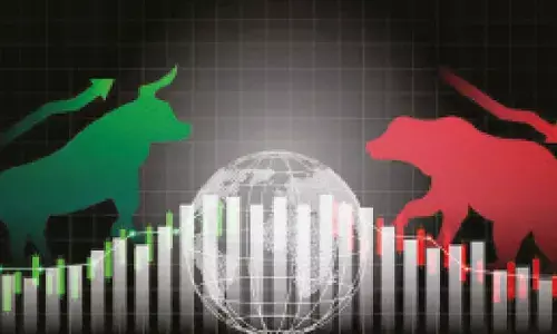 Benchmarks close flat in a volatile session