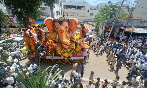 Devotees gathered in large numbers at the auction site as the organisers  were gearing up for the laddu auction at Balapur village