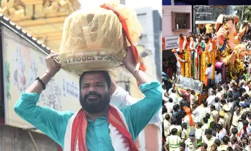Lingala Dashrath Goud Grab Laddu auction for thirty five lakh at Balapur Ganesh on Saturday.