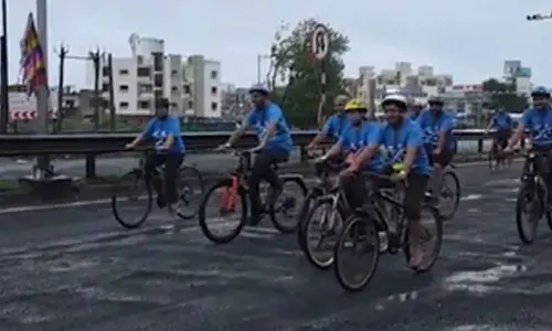 Obesity in focus during Sundays on Cycle event in Gujarats Aravalli