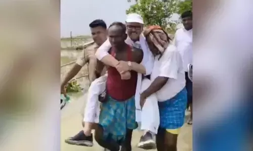 Congress MP Tariq Anwar sparks row after villagers carry him during flood inspection in Bihar