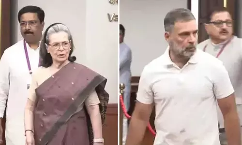 Sonia, Rahul Gandhi cast their votes for VP election