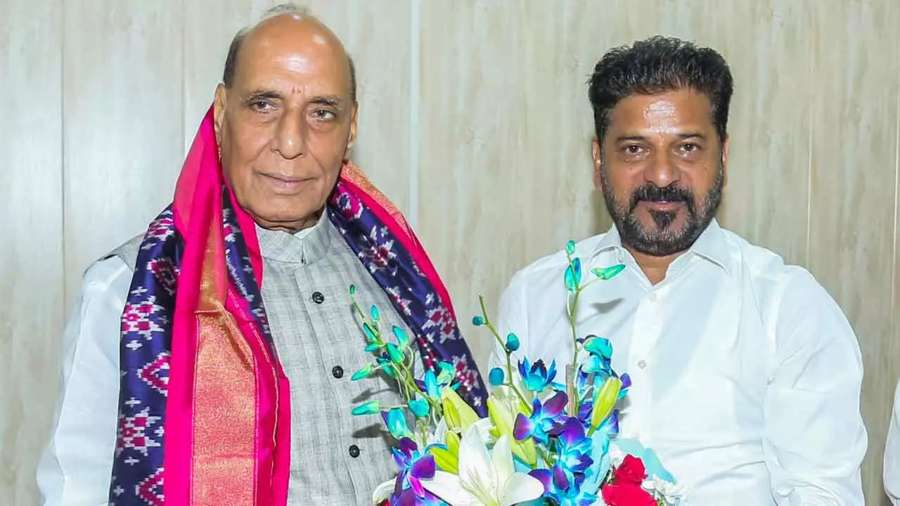 Gandhi Sarovar project: Revanth urges Rajnath to transfer defence lands Gandhi Sarovar project: Revanth urges Rajnath to transfer defence lands