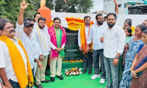 MLA Yennam Lays Foundation for Temple Shed and Compound Wall in Motinagar, Urges People’s Cooperation for Mahabubnagar’s Development