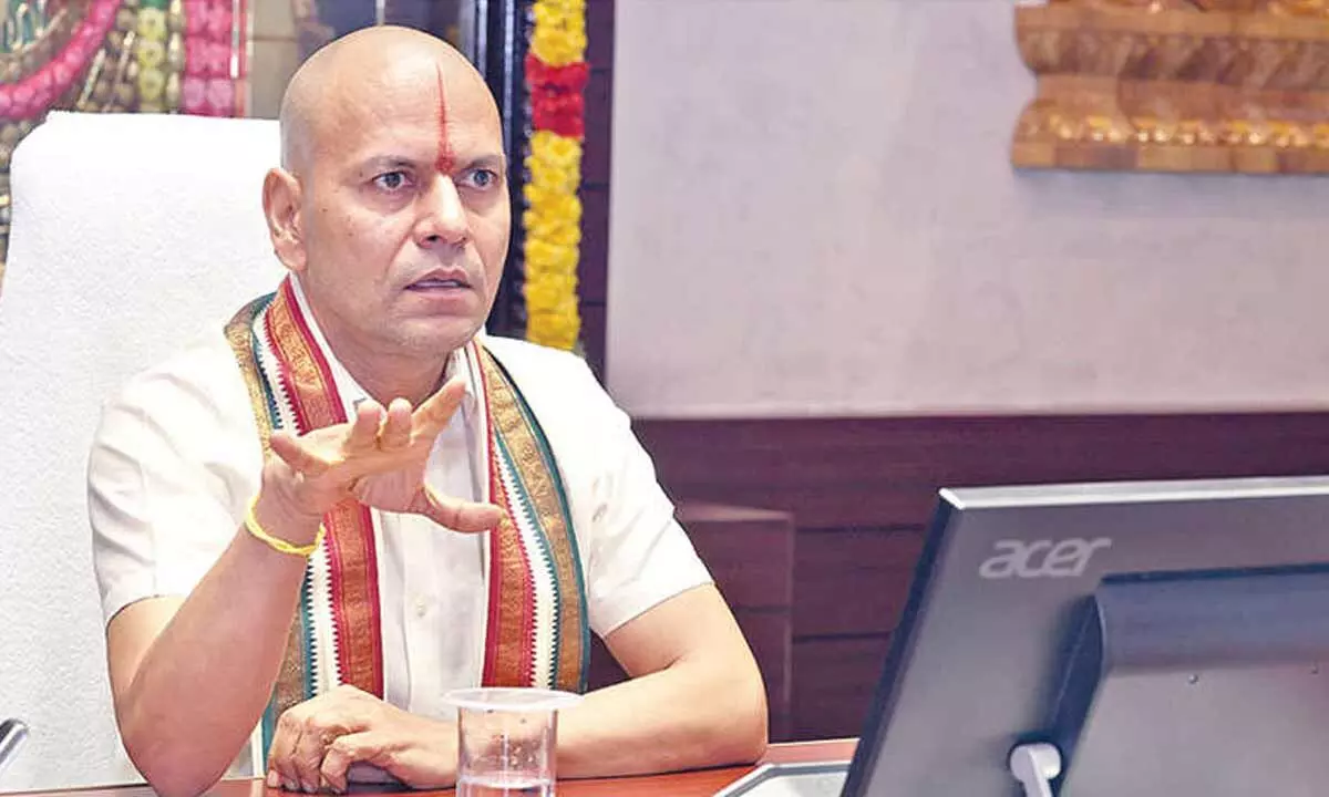 Work in tandem during ensuing Srivari Brahmotsavams: TTD EO Work in tandem during ensuing Srivari Brahmotsavams: TTD EO