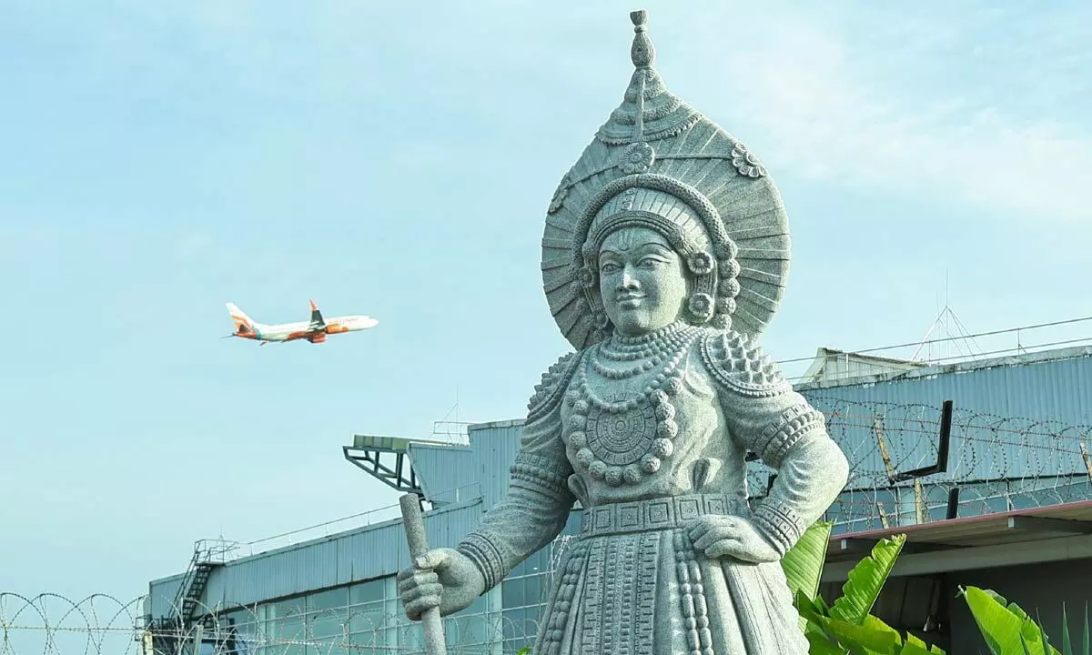 Mangaluru Airport Showcases Folk Heritage with Yakshagana Statue Mangaluru Airport Showcases Folk Heritage with Yakshagana Statue