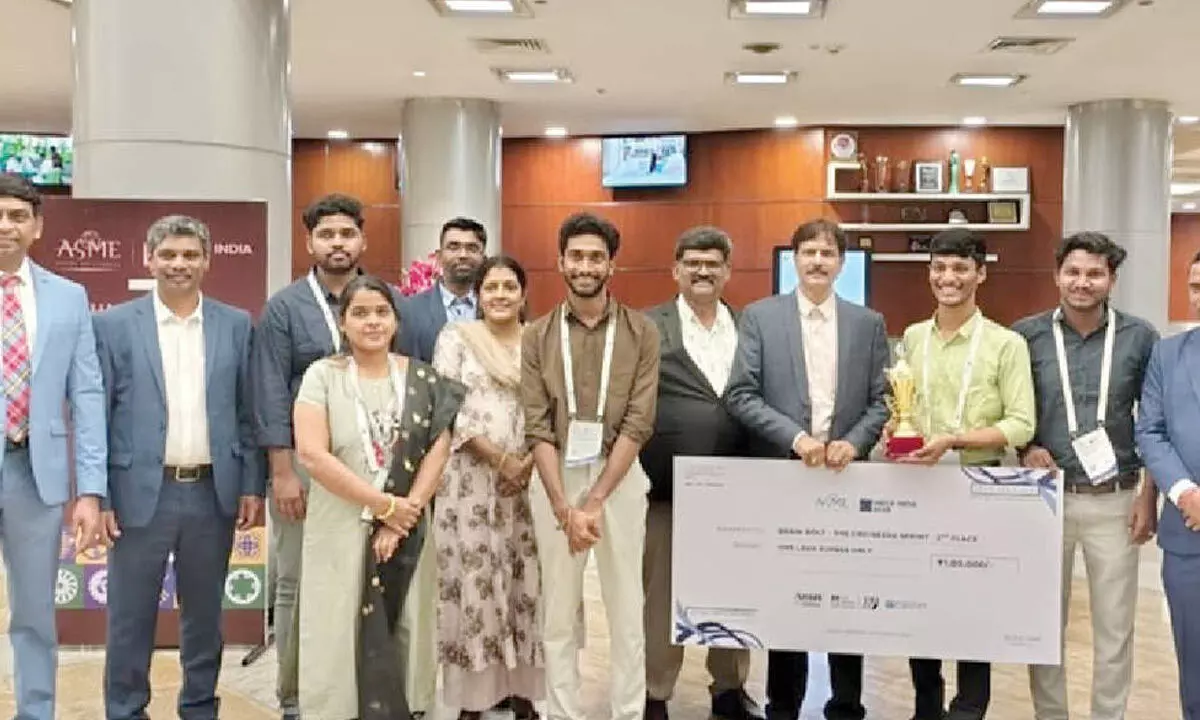 Vishnu students secure 2nd prize at ASME competition Vishnu students secure 2nd prize at ASME competition