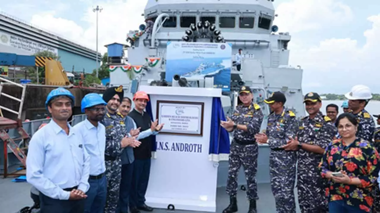 Indian Navy receives INS Androth, equipped with indigenous rockets and sonar Indian Navy receives INS Androth, equipped with indigenous rockets and sonar
