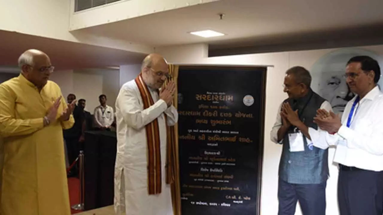 HM Amit Shah inaugurates girls hostel, launches Rs 100 crore Dikri Dattak Yojana at Ahmedabads Sardar Dham