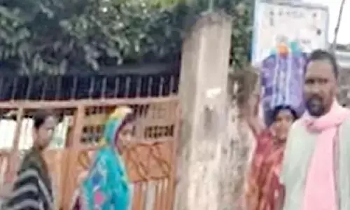 Glue applied on eyes of students