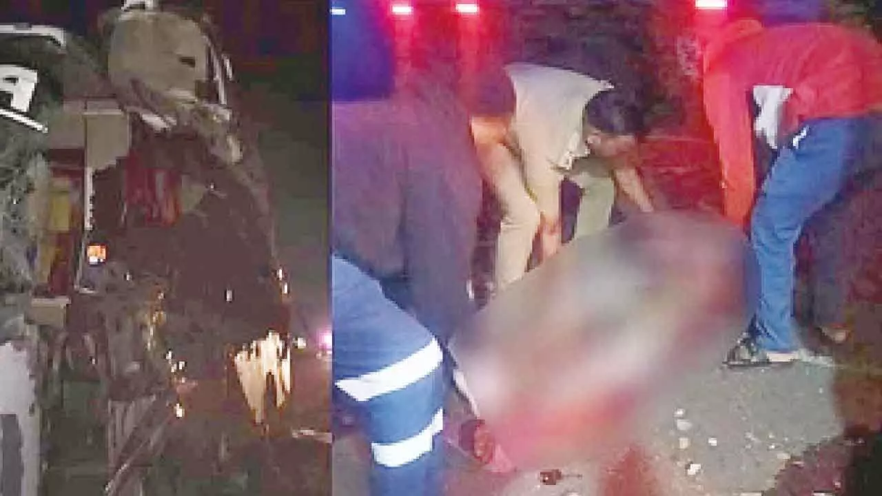 Fatal bus crash on NH-50, 2 dead, 8 injured Fatal bus crash on NH-50, 2 dead, 8 injured