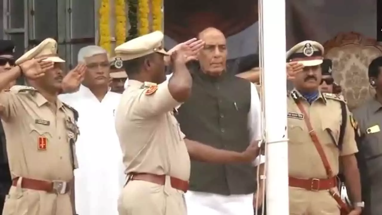 Union Minister Rajnath Singh attends Telangana Liberation Day event in Secunderabad