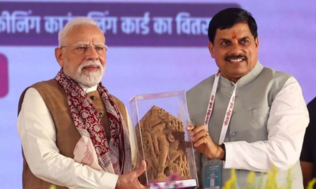 CM Mohan Yadav presents 10th-century Lord Varaha idol to PM Modi on his 75th birthday