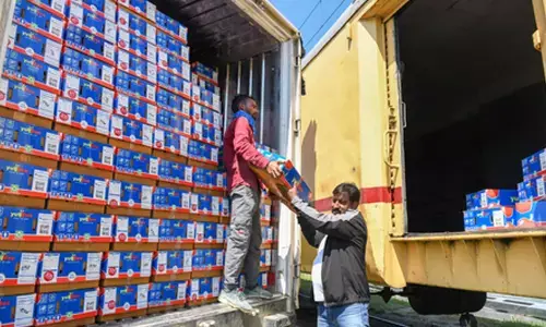 J&K NH disruption: Fruit-laden trucks move via Mughal Road, Railways transport 2000 tonnes of apple