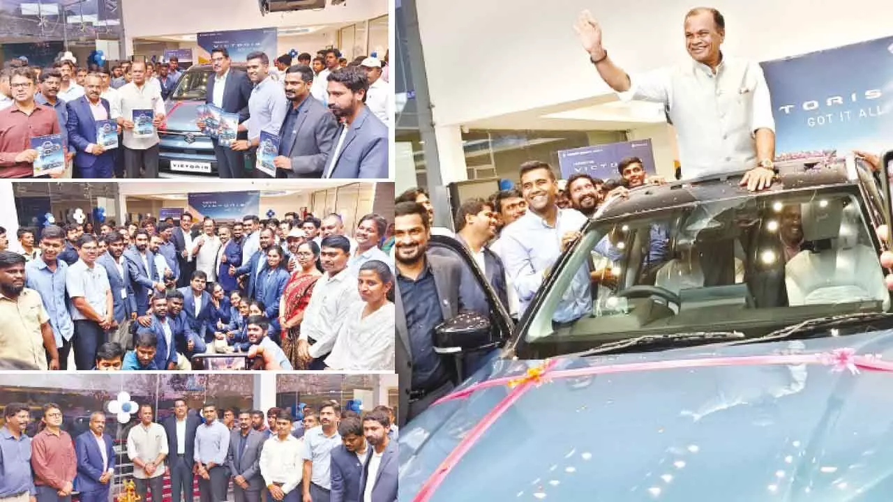 Minister Komatireddy Venkat Reddy Launches Maruti Suzuki Victoris at Pavan Motors Minister Komatireddy Venkat Reddy Launches Maruti Suzuki Victoris at Pavan Motors