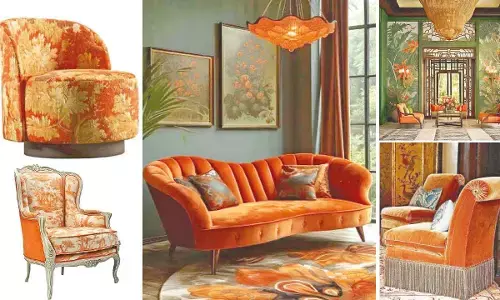 What is a creative way to use orange in Navratri décor?