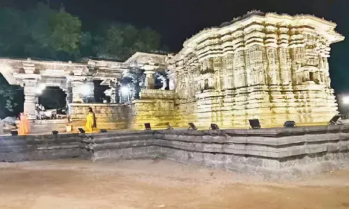 Grand Bathukamma inaugural fete at 1000 Pillar temple today