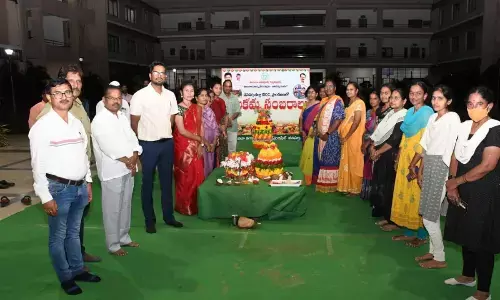 Bathukamma celebrations in the Collectors office. Dc Collector Adarsh ​​Surabhi