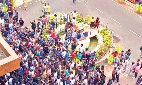Students take to streets demanding justice for deceased B Ed student