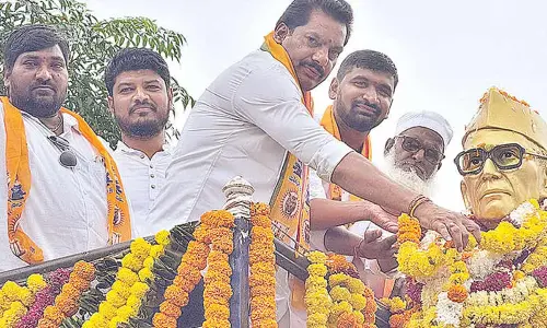 Floral tributes paid to Konda Laxman Bapuji