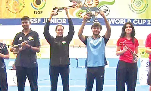 Rashmika-Kapil pair wins air pistol mixed team gold