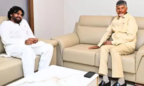 CM Chandrababu Naidu visits ailing Pawan Kalyan in Hyderabad