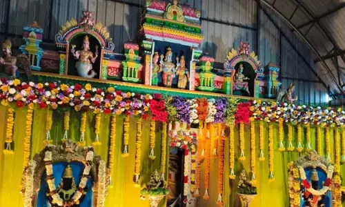 Sri Thimmappa Swamy Mounted on Garuda Vahanam Amidst Devotional Festivities