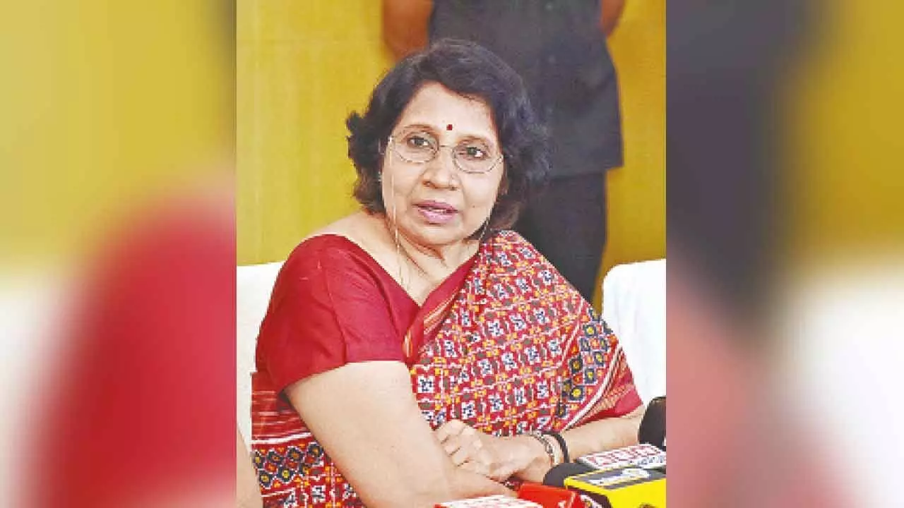 State Election Commissioner Rani Kumudini announcing the elections to the local bodies at a press conference in Hyderabad on Monday State Election Commissioner Rani Kumudini announcing the elections to the local bodies at a press conference in Hyderabad on Monday