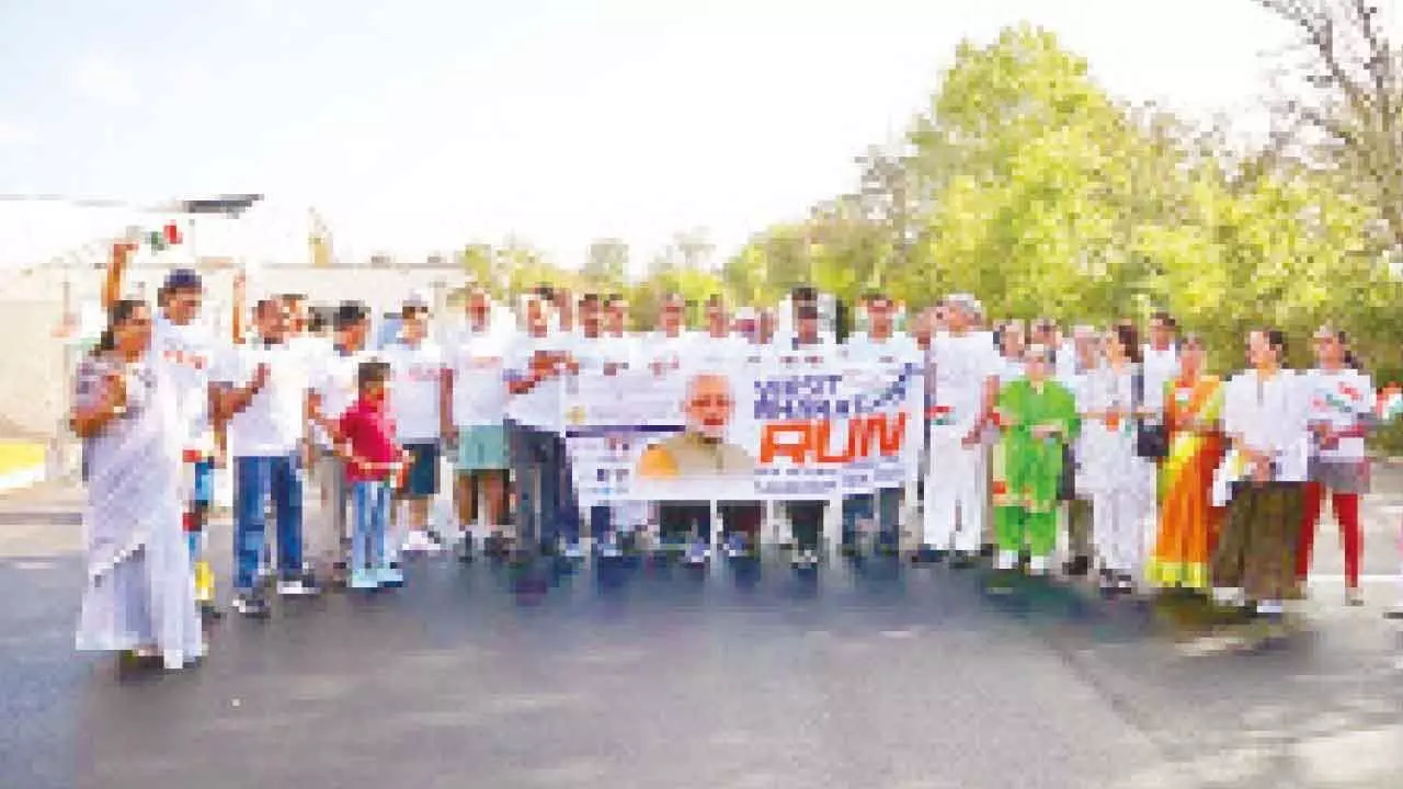 Viksit Bharat Run unites Indian diaspora in patriotic celebration Viksit Bharat Run unites Indian diaspora in patriotic celebration