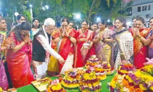 Raj Bhavan resonates with Bathukamma spirit as Guv, First Lady lead celebrations
