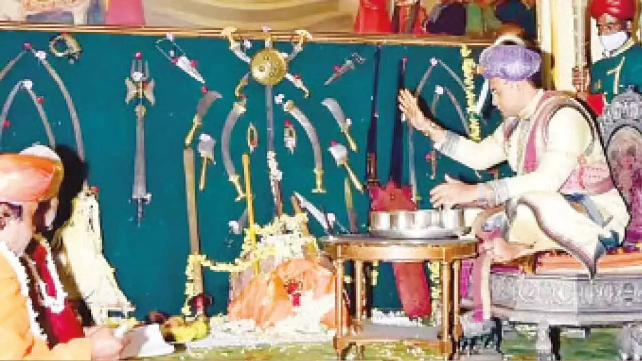 Royal family of Mysuru performs traditional Ayudha Puja at palace Royal family of Mysuru performs traditional Ayudha Puja at palace