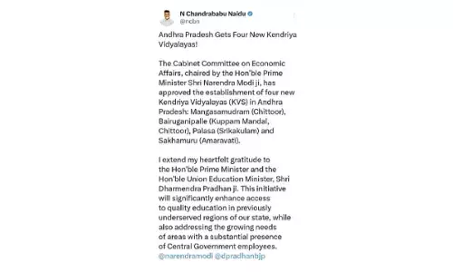 CM thanks PM Modi for approving 4 new KVs to state