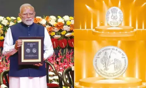 Modi unveils Rs 100 coin, stamp at RSS centenary