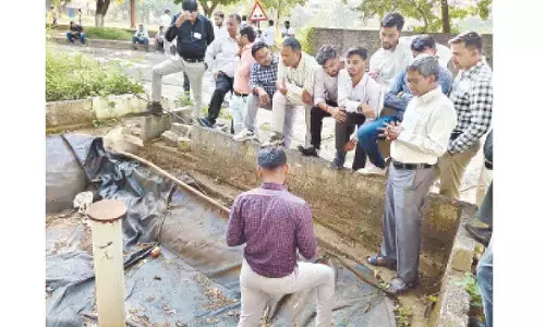 Madhya Pradesh delegation visits JNTUH to study groundwater recharge structures